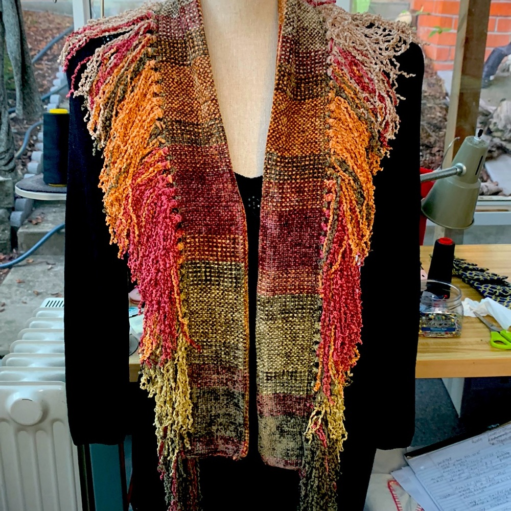 Multi Color Neck Warmer in Rayon Chenille